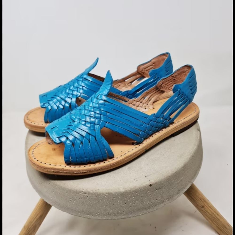 Original Handmade in Mexico Huarache Sandals-Blue